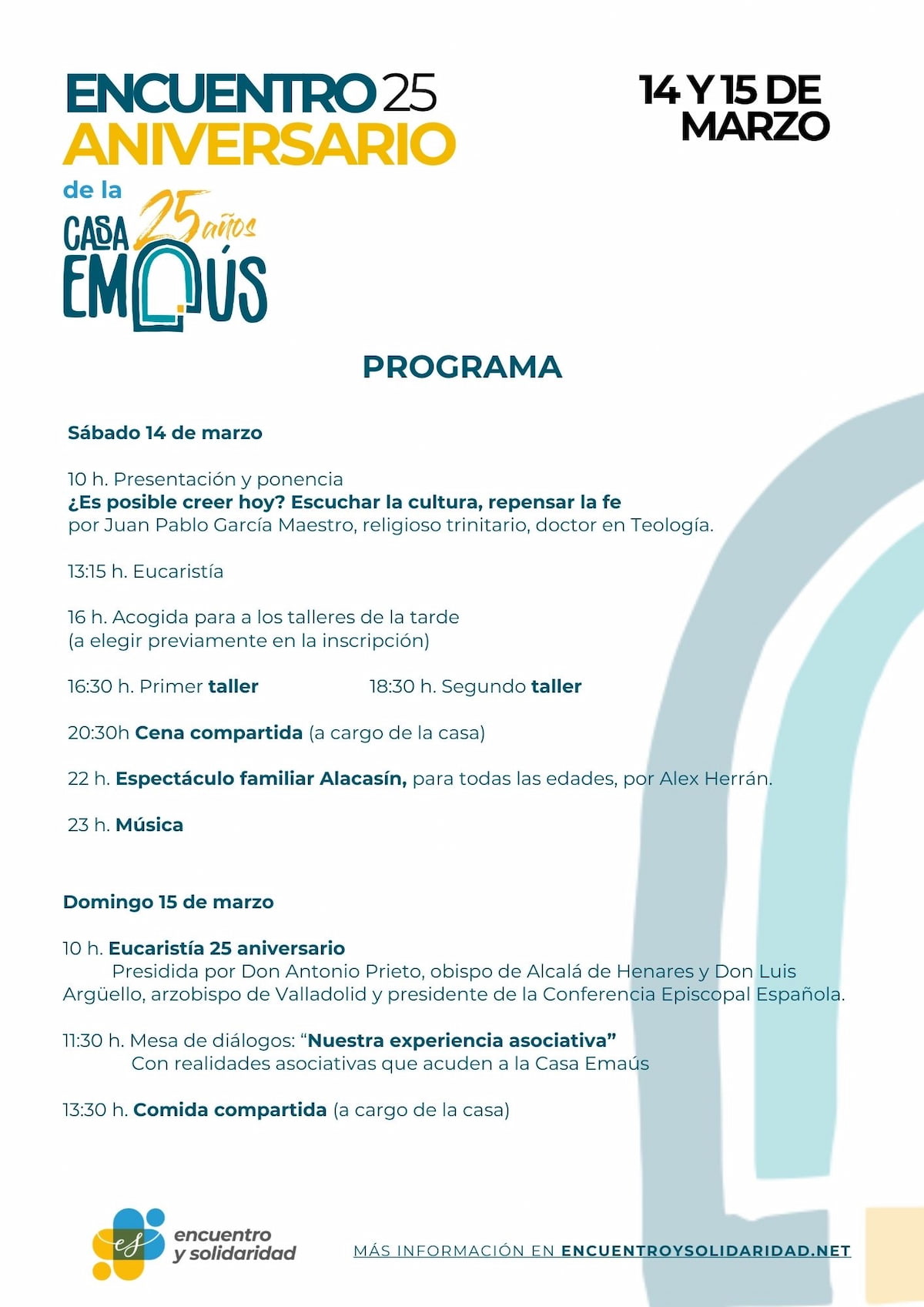 Programa Emaús 25 aniversario Programa Emaús 25 aniversario