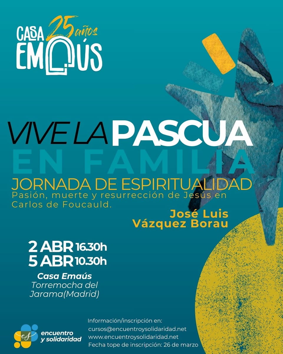 Cartel vive la pascua en familia